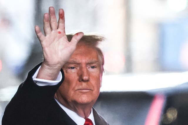 <p>TOPSHOT - Former US President Donald Trump leaves Trump Tower for Manhattan federal court for the second defamation trial against him, in New York City on January 17, 2024. </p>