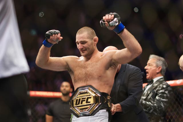 <p>A tearful Sean Strickland is crowned UFC middleweight champion</p>