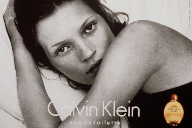 <p>Primitive beauty: Kate Moss poses in the high-profile campaign for Calvin Klein’s Obsession fragrance</p>